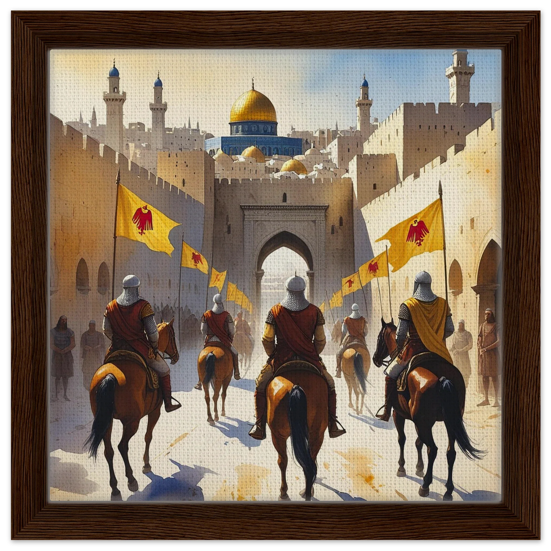 Riwayah art print of Saladin's army entering Jerusalem