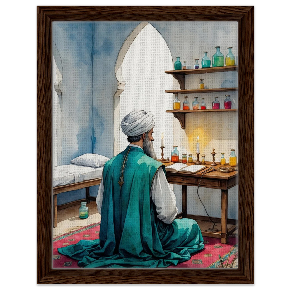 Riwayah art print of Ibn Sina writing the Canon of Medicine
