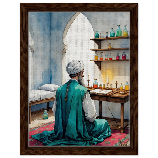 Riwayah art print of Ibn Sina writing the Canon of Medicine