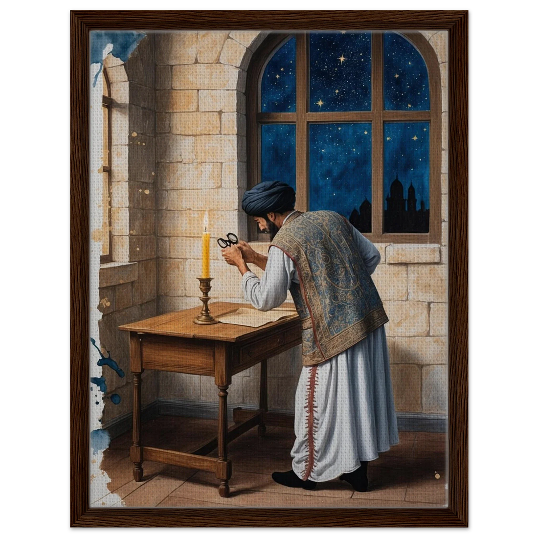 Riwayah art print of Ibn al-Haytham's light experiments