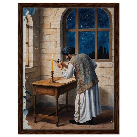 Riwayah art print of Ibn al-Haytham's light experiments