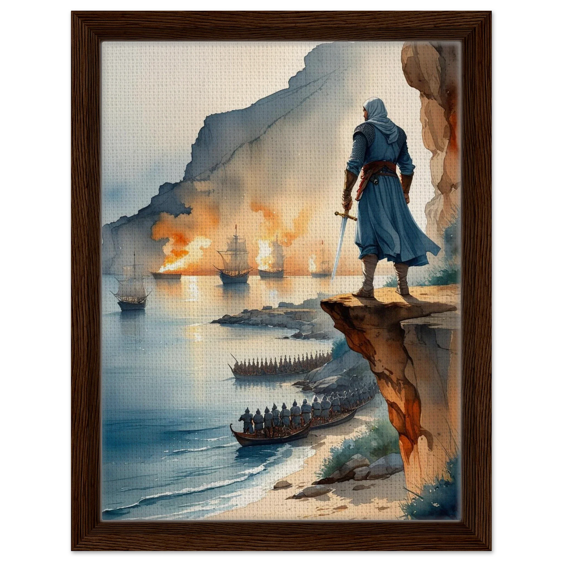 Riwayah art print of Tariq ibn Ziyad on the shores of Andalus