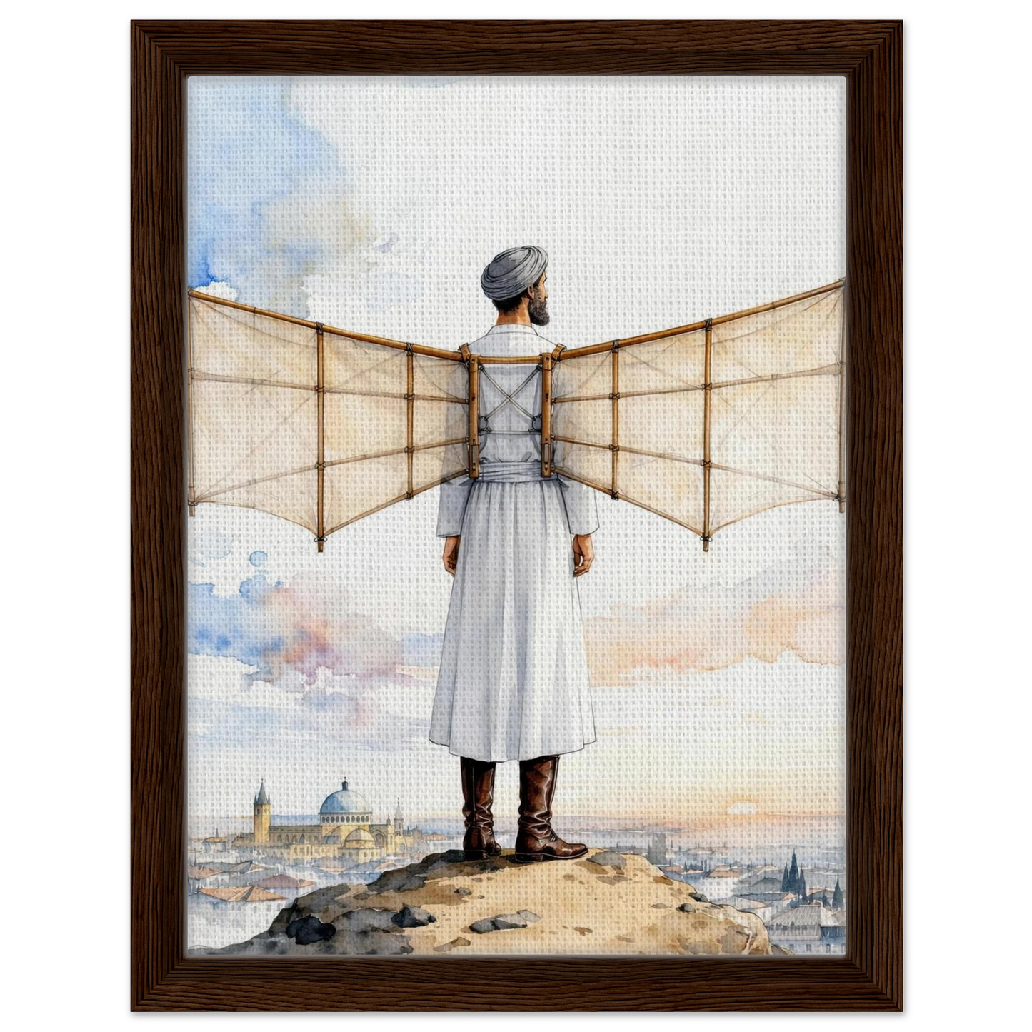 Abbas ibn Firnas, Islamic Golden Age art print by Riwayah