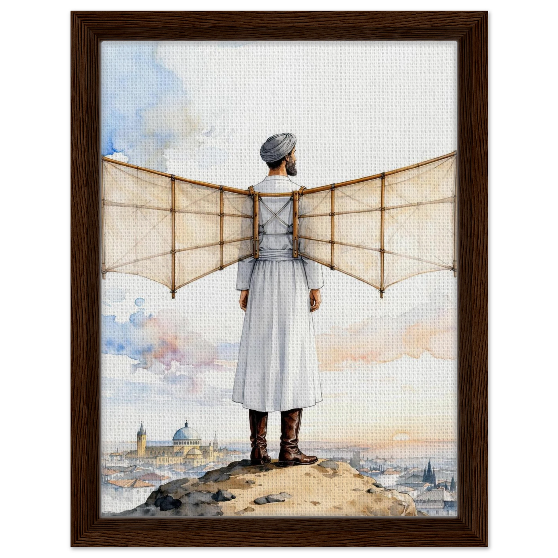 Abbas ibn Firnas, Islamic Golden Age art print by Riwayah