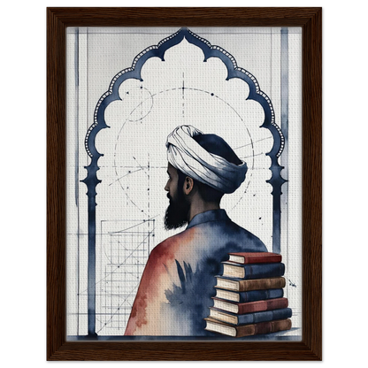 Al-Biruni mapping the world, Islamic Golden Age art print by Riwayah